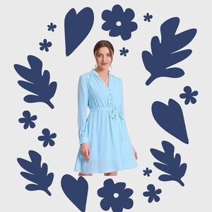 Allegra K Light Blue Midi Dress